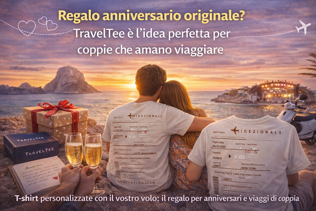Regalo anniversario originale TravelTee E!CEZIONALE per coppie che amano viaggiare